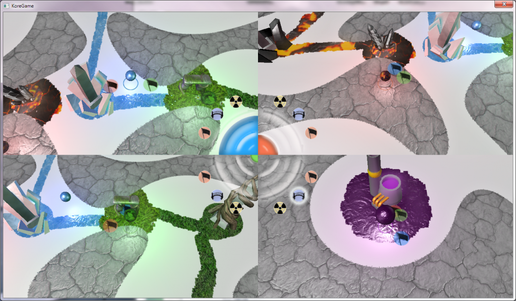 A four player match of ColorIt on the map "Organic Valley"